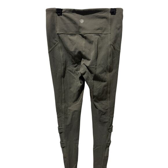Athleta Salutation Stash Pocket II Laser Cut 7/8 Tight Leggings – Olive Green XS - Picture 3 of 5